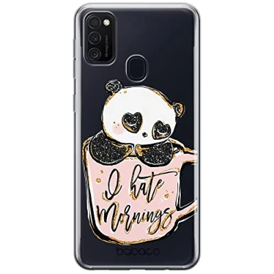 Abbildung von Babaco ERT Group Handyhülle für Samsung M21 Original und offiziell Lizenziertes Muster Panda 005 optimal an die Form des Handy angepasst, teilweise transparent