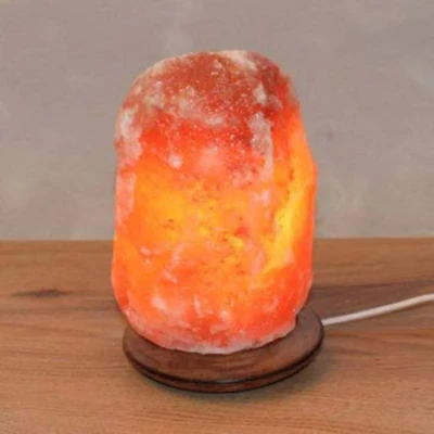 Abbildung von HIMALAYA SALT DREAMS Salzkristall Tischlampe Rock, Leuchtmittel wechselbar, Warmweiß, Handgefertigt aus jeder Stein ein Unikat, ca.1,7 kg