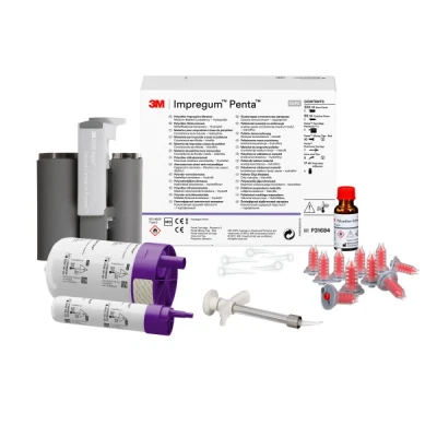 Abbildung von Impregum Penta Introkit 1x 300ml Basispaste 60ml Katalysator Kartusche 10x Mischkanülen rot