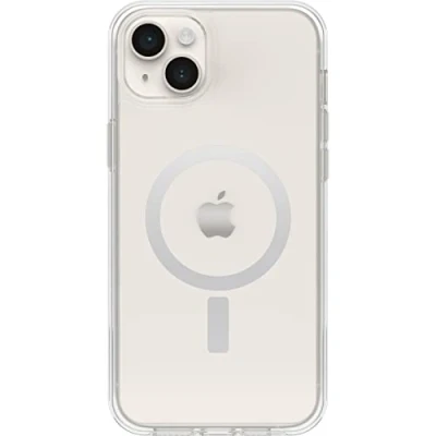 Abbildung von OtterBox Symmetry Clear Hülle für iPhone 14 Plus, sturzsicher, schützende Hülle, 3x getestet nach Militärstandard, antimikrobiell, Transparent, Keine Einzelhandelsverpackung