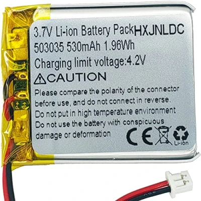 Abbildung von DC 3,7 V 530mAh 503035 wiederaufladbarer Lithium Polymer Akku, Batterieersatz für DIY Elektronikprodukte mit 3,75 V, Mobile Energiespeicherleistung, LED Leuchten