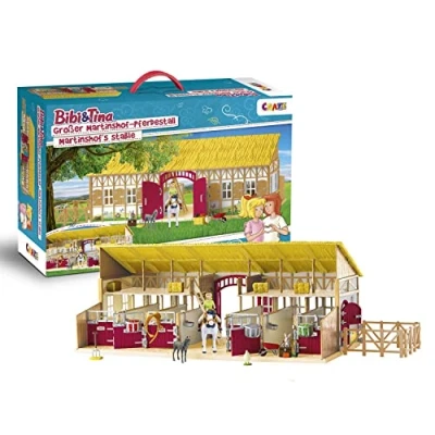 Abbildung von Craze Bibi und Tina Figuren Martinshof Spielset Pferdestall Spielzeug Reiterhof mit Pferden, Spielfiguren Zubehör Bauernhof 32732