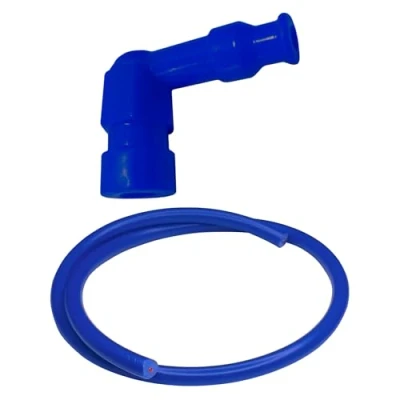 Abbildung von cyclingcolors Zündkabel 7mm länge 1m mit Zündkerzenstecker zündungskabel fur zündkerze zuendkerzenstecker moped motorrad kerzenstecker traktor rasenmäher, Blau
