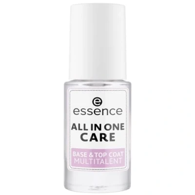 Abbildung von essence cosmetics ALL IN ONE CARE BASE &amp; TOP COAT MULTITALENT, Nail Care, Nagelpflege, transparent, pflegend, natürlich, ohne Aceton, vegan, Mikroplastik Partikel frei (8ml)