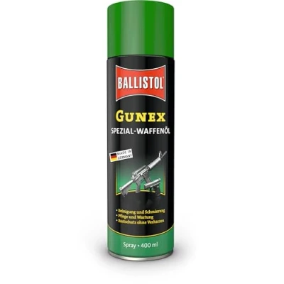 Abbildung von BALLISTOL 22250 GUNEX Waffenöl 400ml Spray Temperaturbeständiges Waffen Pflege Öl Reinigung, Wartung, Rostschutz