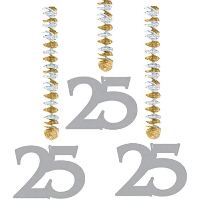 Abbildung von Dekoration Spirale 25 Jahre verheiratet 3 Stücke