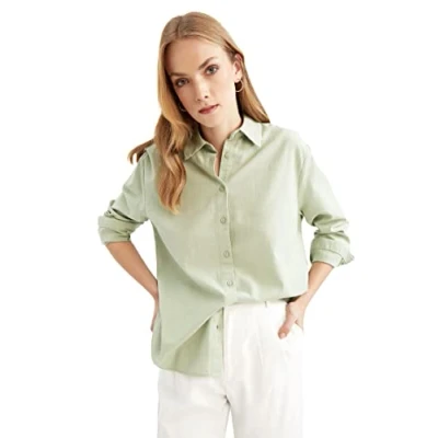Abbildung von DeFacto Damen V2521AZ Tunic Shirt, Green, XL