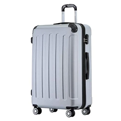 Abbildung von BEIBYE Hartschalen Koffer Trolley Rollkoffer Reisekoffer Handgepäck 4 Rollen (M L XL Set) (Silber, XL)