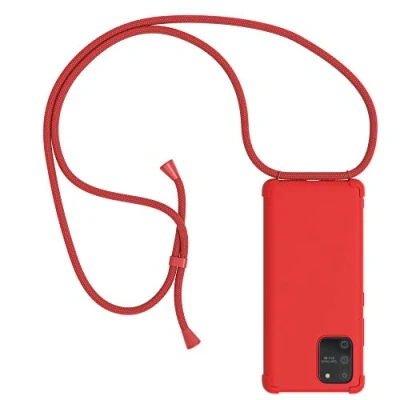 Abbildung von EAZY CASE Handykette kompatibel mit Samsung Galaxy S10 Lite Handyhülle Umhängeband, Handykordel Schutzhülle, Silikonhülle, Hülle Band, Kette für Smartphone, Full Color Rot