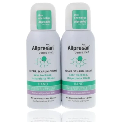 Abbildung von Allpresan Derma med Repair Schaum Creme HAND INTENSIVPFLEGE mit beruhigendem Duft Zur Pflege sehr trockener und strapazierter Hände 100 ml (2er Pack)