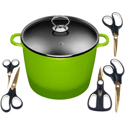 Abbildung von KING Suppentopf, Aluminiumguss, (Set, 7 tlg.), Kochtopf 7LØ24cm +Glasdeckel, Induktion, Keramikbeschichtung