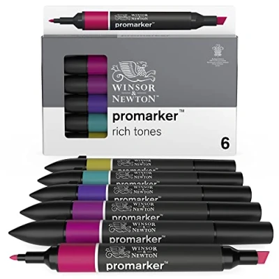 Abbildung von Winsor &amp; Newton 884955070369, 6 Stück(e), Blau, Pink, Violett, Rot, Gelb, Sortiert, Schwarz, Cardinal Red, Moss, Marine, Prussian, Plum, Maroon., Rund