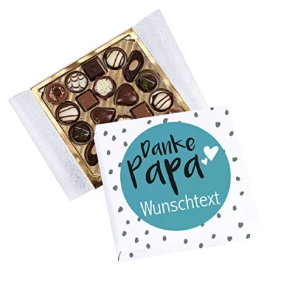 Abbildung von Herz &amp; Heim® Lindt Pralinen zum Vatertag Danke Papa und eigener Widmung unter dem Motiv