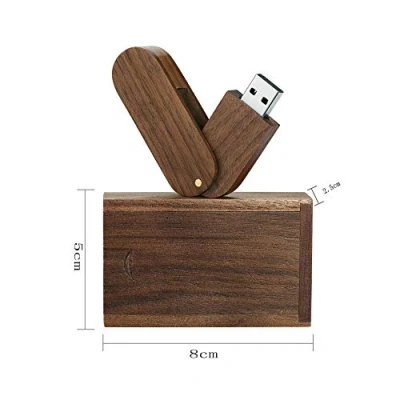 Abbildung von Garrulax USB Speicherstick, 8 GB / 16 32 GB, Premium Rotation, massives Holz, High Speed 2.0 Flash Drive Memory Stick Datenspeicherung Pendrive Thumb Disk mit Holzbox