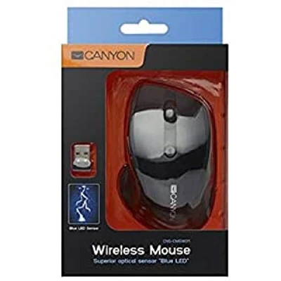 Abbildung von Canyon Kabellose Maus mit blauem LED Sensor MW 01 Klassisches Design für die rechte Hand, Kompatibel Windows / Mac OSX