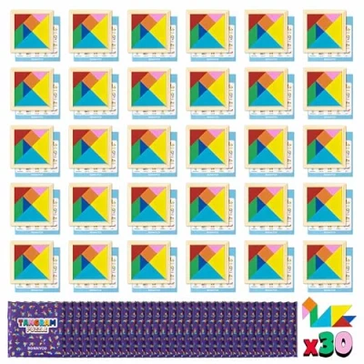 Abbildung von Tangram Kinder Mitgebsel Kindergeburtstag Gastgeschenke 30 Stück BONNYCO Puzzle Kleine Geschenke für Give Aways Set Pinata Füllung Mini Spielzeug