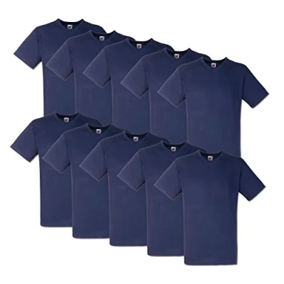 Abbildung von Fruit of the Loom 10 T Shirts V Neck Weiss M L XL XXL Ausschnitt Diverse Farben auswählbar