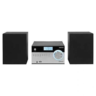 Abbildung von MEDION P64187 Micro Audio System Kompaktanlage (DAB+, PLL UKW Radio, Bluetooth, USB Anschluss, AUX, 2x50 W) Silber