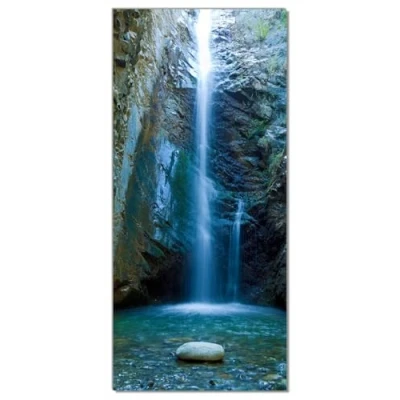 Abbildung von Wallario Selbstklebende Türtapete Wasserfall bei Sonneneinfall Türposter 93 x 205 cm Abwischbar, rückstandsfrei zu entfernen