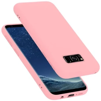 Abbildung von Cadorabo Hülle kompatibel mit Samsung Galaxy S8 Silikon Handyhülle für Case aus flüssigem Kratzfeste und stoßfeste dünne TPU Schutzhülle Liquid PINK