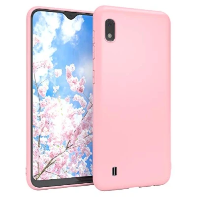 Abbildung von EAZY CASE Handyhülle Silikon mit Kameraschutz kompatibel Samsung Galaxy A10 in Rosa, Ultra dünn, Slimcover, Silikonhülle, Hülle, Softcase, Backcover