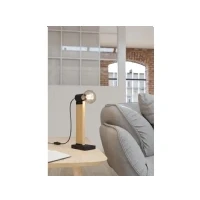 Abbildung von Eglo 43904 Tischleuchte BAILRIGG Stahl schwarz, Holz braun E27 1X40W H:33cm mit Kabelschalter