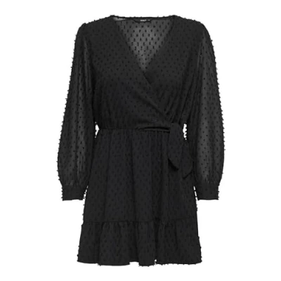 Abbildung von ONLY Wickel Freizeitkleid, Damen, Größe: XS, Black