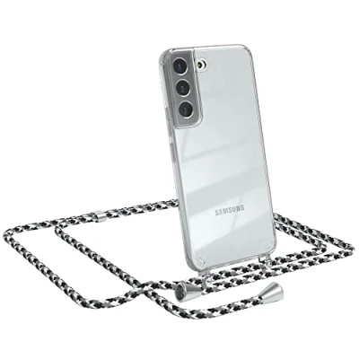 Abbildung von EAZY CASE Handykette kompatibel mit Samsung Galaxy S22 5G Handyhülle Umhängeband, Handykordel Schutzhülle, Silikonhülle, Hülle, Stylische Kette für Smartphone, Schwarz Camouflage