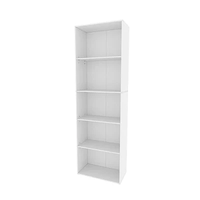 Abbildung von Vicco Bücherregal Bob, Weiß/Weiß, 60 x 190 cm mit 5 Fächern
