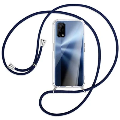 Abbildung von mtb more energy® Handykette kompatibel mit Realme 7 5G (6.5&#039;&#039;) dunkelblau Smartphone Hülle zum Umhängen Anti Shock Full TPU Case