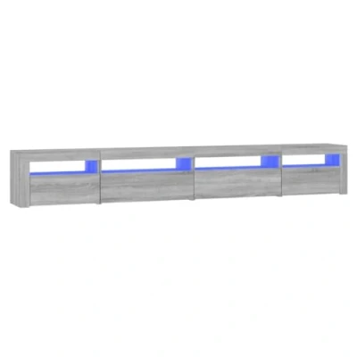 Abbildung von vidaXL TV Schrank mit LED Leuchten Lowboard Möbel Tisch Board Sideboard Fernsehtisch Fernsehschrank HiFi Grau Sonoma 270x35x40cm