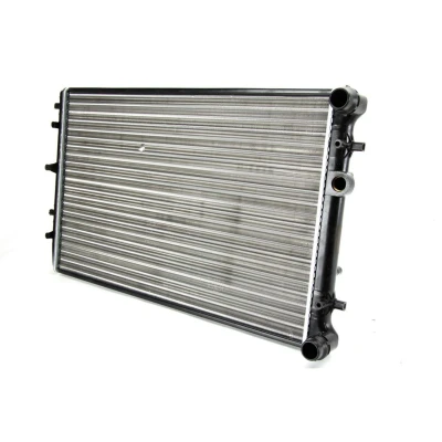 Abbildung von THERMOTEC D7W043TT Kühler, Motorkühlung Aluminium, Kunststoff 415 635 34 Schaltgetriebe Kühlrippen mechanisch gefügt VOLKSWAGEN: Polo IV Schrägheck