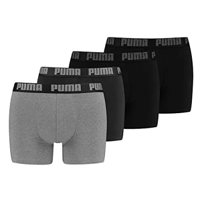 Abbildung von Puma Basic ECOM 4 PACK Panties, Herren, Größe: Medium, Black/grey melange