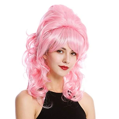 Abbildung von WIG ME UP GFW2418 TF2317 F1 Perücke Damenperücke Barock 60er retro riesig Beehive Hochsteckfrisur Dutt lockig lang Pony Rosa