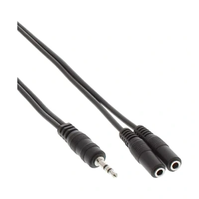 Abbildung von InLine 99300B Klinken Y Kabel, 3,5mm Klinke Stecker an 2x Buchse, Stereo, 2m