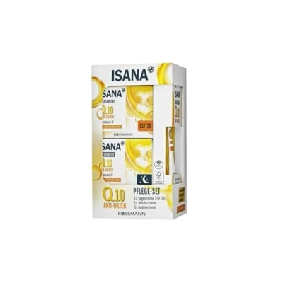 Abbildung von ISANA Q10 Anti Falten Pflegeset 1 Set bestehend aus Tagescreme 50 ml, Nachtcreme ml &amp; Augencreme 15 vegan