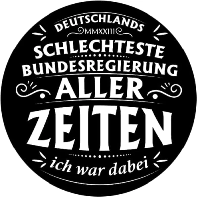 Abbildung von Sammys Shirt Store Schlechteste Bundesregierung Aller Zeiten Aufkleber 4,5 cm