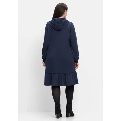 Abbildung von Sheego Kapuzen Jerseykleid, Damen, Größe: 48, Nachtblau