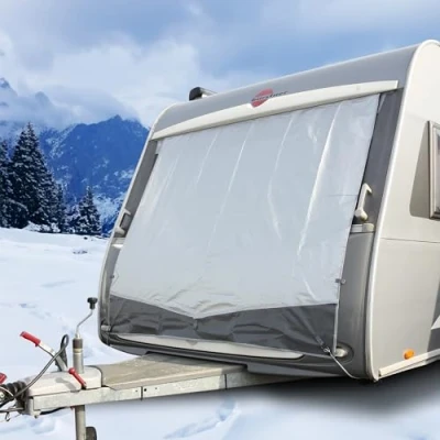 Abbildung von your GEAR Caravan Bugschutzplane Thermo 240 x 160 cm Wohnwagen Schutzplane für Front und Heck