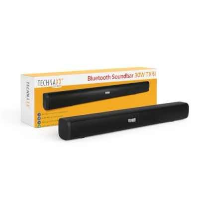 Abbildung von Technaxx Bluetooth Soundbar 30W für TV TX 311 2.0 Kanal mit HDMI ARC, optischen &amp; AUX Eingängen, Dual 15W Lautsprechern, 5.0, Fernbedienung Ideal TV, Smartphones, Tablets und PCs