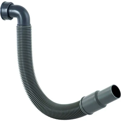 Abbildung von Cornat Rezyklat Abgangsrohr flexibel 90 1 1/2 Zoll x 40/50 mm Zur Verbindung des Abwasseranschlusses Hergestellt aus recycelten Kunststoffen Made in Germany Qualität Grau, T353307R