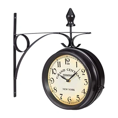 Abbildung von relaxdays Wanduhr Bahnhofsuhr doppelseitig