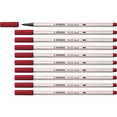 Abbildung von Premium Filzstift mit Pinselspitze für variable Strichstärken STABILO Pen 68 brush 10er Pack purpur