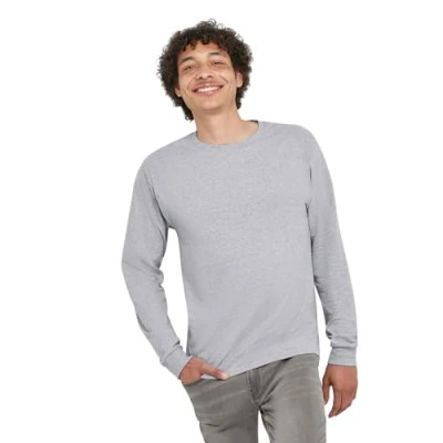 Abbildung von Hanes Herren Langarmshirt ComfortSoft Longsleeve 4er Pack grau Mittel
