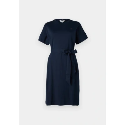 Abbildung von Tommy Hilfiger Interlock Short Dress Freizeitkleid, Damen, Größe: Small, Dark night navy