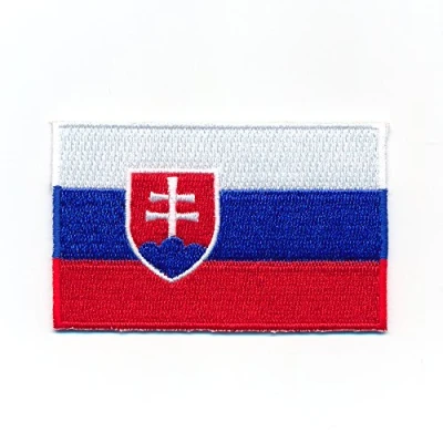 Abbildung von hegibaer 60 x 35 mm Slowakei Flagge Bratislava Flag Sport Aufnäher Aufbügler Patch 1014 B