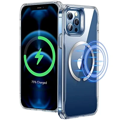 Abbildung von ESR Sidekick Hybrid Hülle Kompatibel mit iPhone 12 Pro Max 2020 Transparent HaloLock Magnetischem Kabellosem Laden Klar