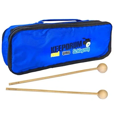 Abbildung von keepdrum MB01BL Glockenspiel Tasche Blau + Schlägel MST04 1 Paar passt für die Sonor Modelle GS, SG, MG, GP, NG10 und G10.