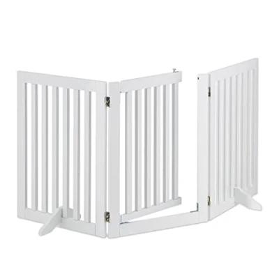 Abbildung von relaxdays Universalschutzgitter Weißes Absperrgitter mit Tür 70 cm hoch