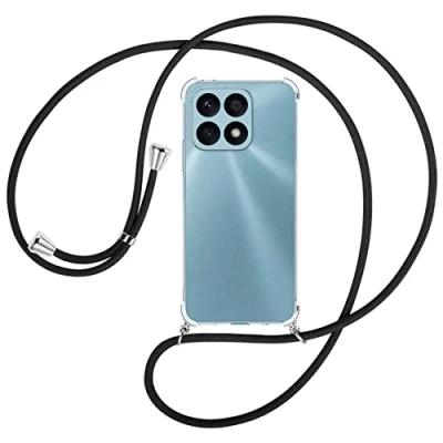 Abbildung von mtb more energy® Handykette kompatibel mit Honor X8a schwarz Smartphone Hülle zum Umhängen Anti Shock Full TPU Case